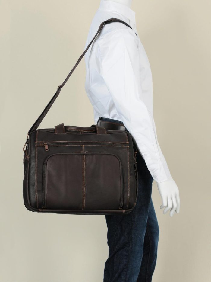 Jackson vacqueta black leather briefcase bag for men - Image 2