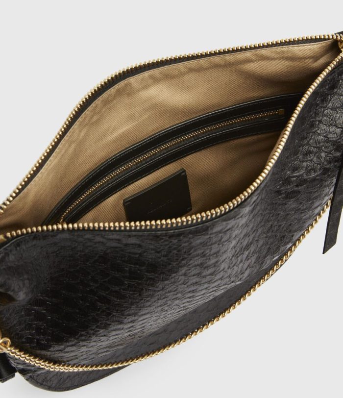 Blake black leather shoulder bag for women - Image 3