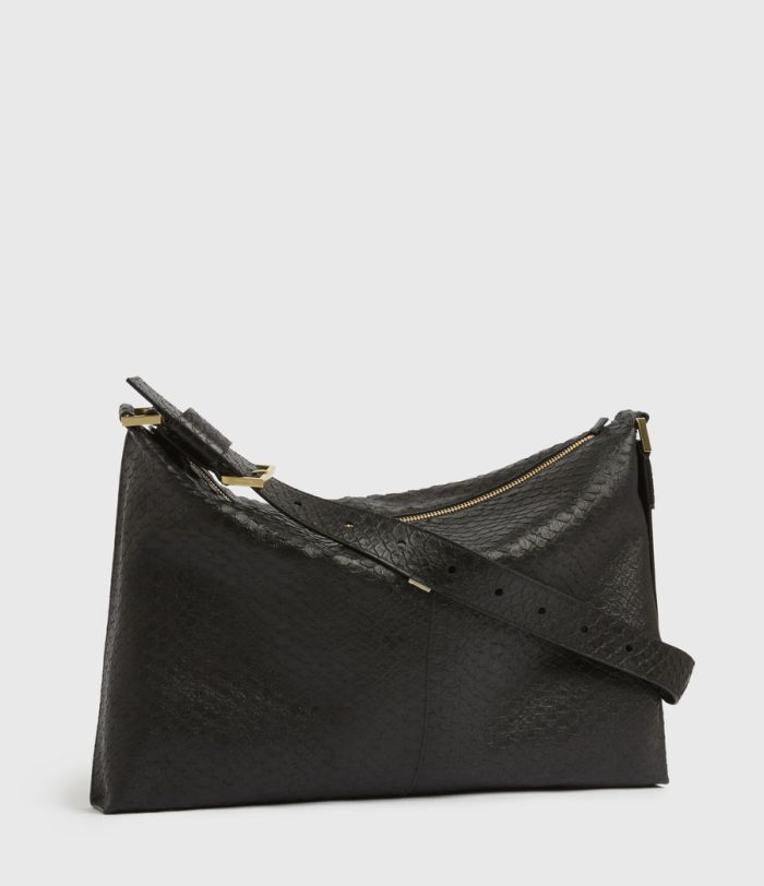 Edbury black leather shoulder bag for women - Image 2
