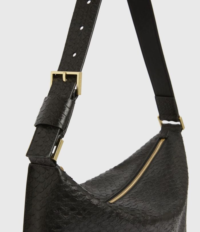 Edbury black leather shoulder bag for women - Image 3