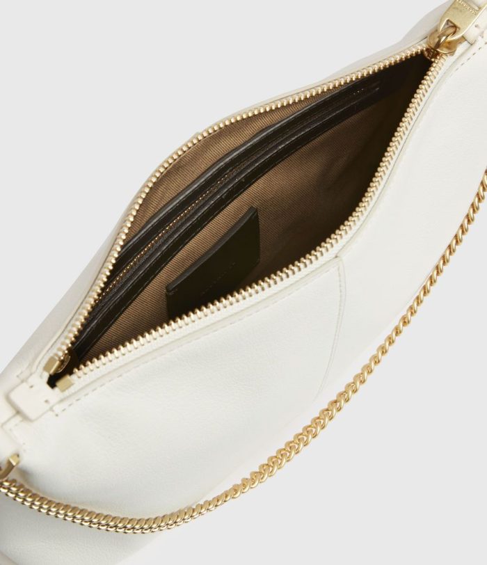 Eve white leather crossbody bag for women - Image 4