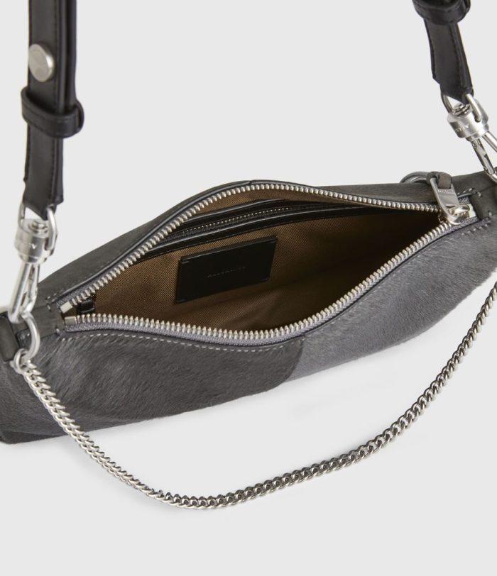 Eve black leather crossbody bag for women - Image 3