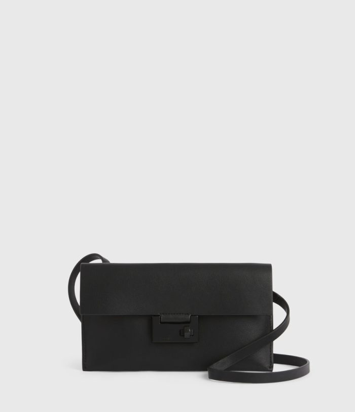 Francoise black leather crossbody bag for women - Image 2