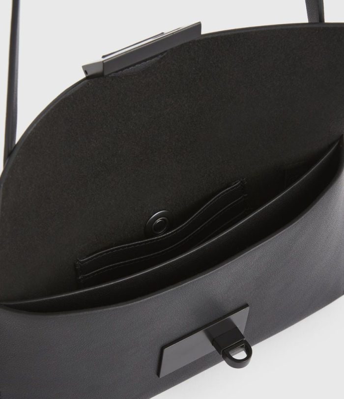 Francoise black leather crossbody bag for women - Image 4