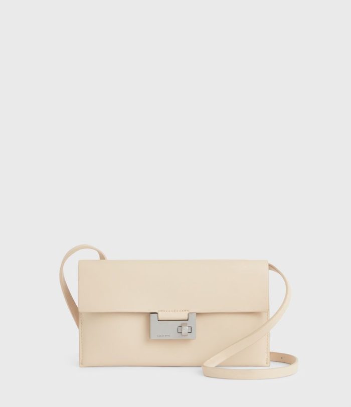 Francoise white leather crossbody bag for women - Image 2