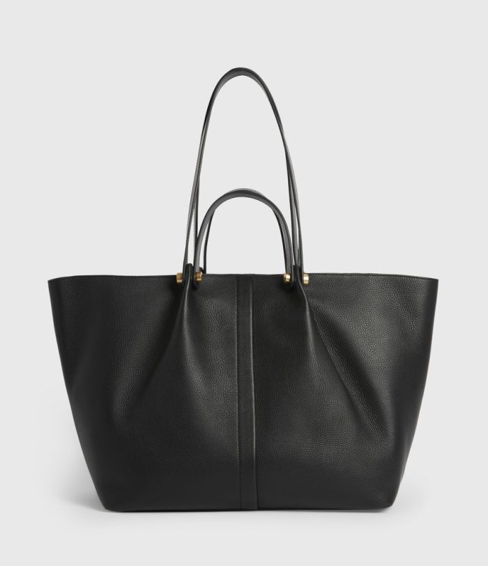 Allington black leather east west tote bag for women - Image 2