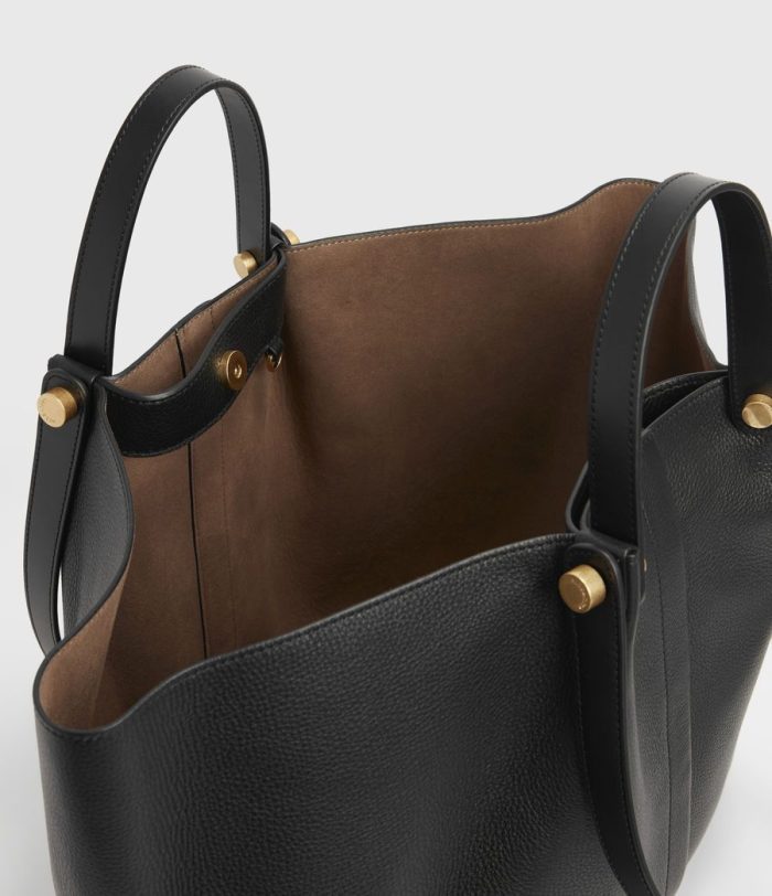 Allington black leather east west tote bag for women - Image 4