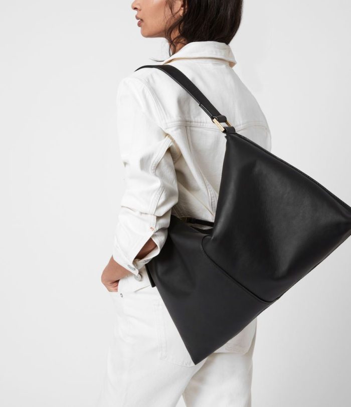 Edbury black leather shoulder bag for women - Image 2