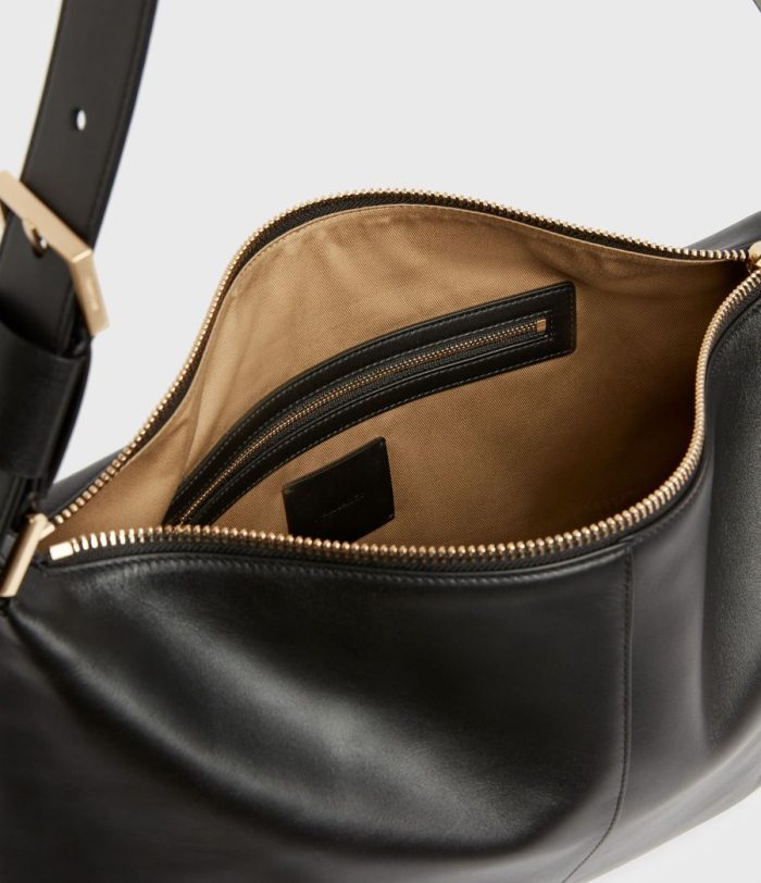 Edbury black leather shoulder bag for women - Image 4