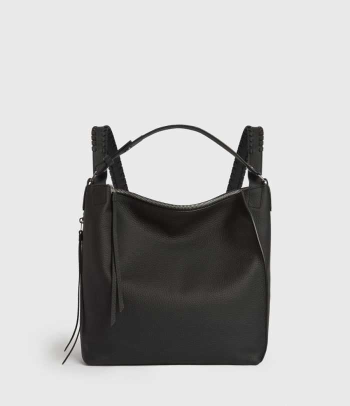Kita small black leather backpack bag for women