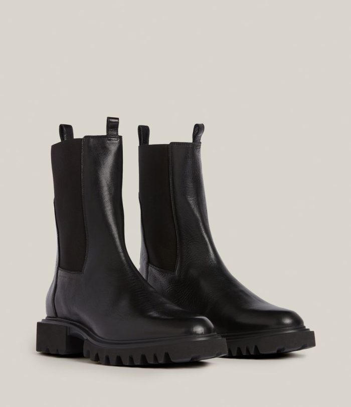 Hallie black leather boots for women - Image 3