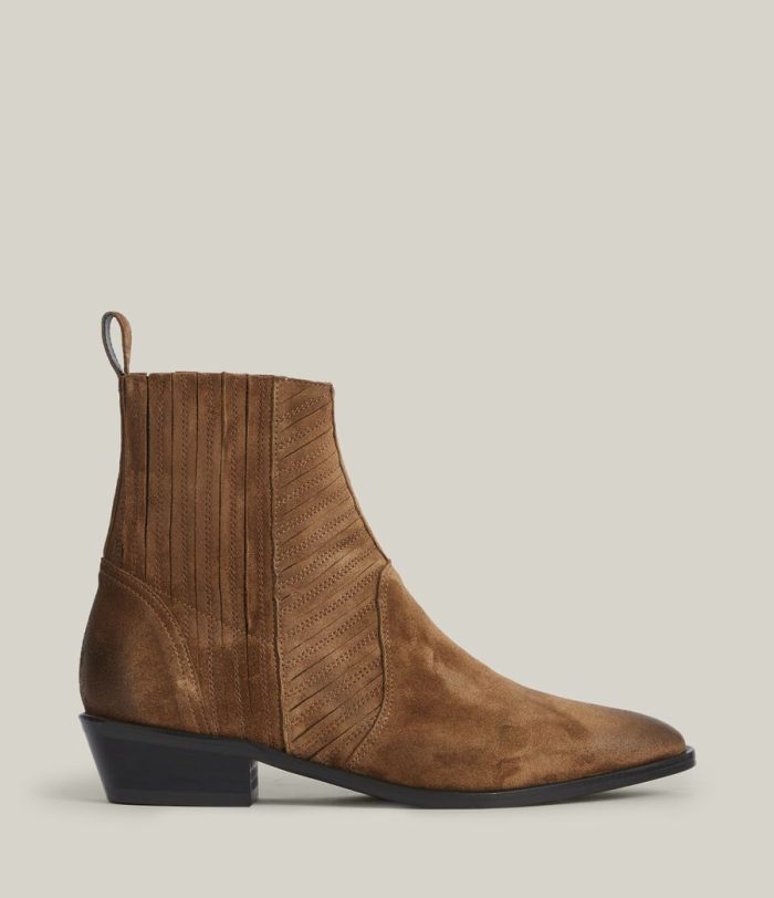 Fion brown suede boots for women