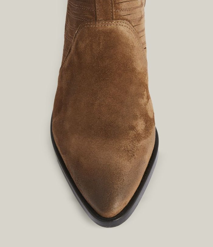 Fion brown suede boots for women - Image 2
