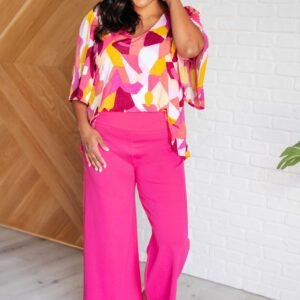 Magic Wide Leg Crop Pants in Hot Pink Ave Shops